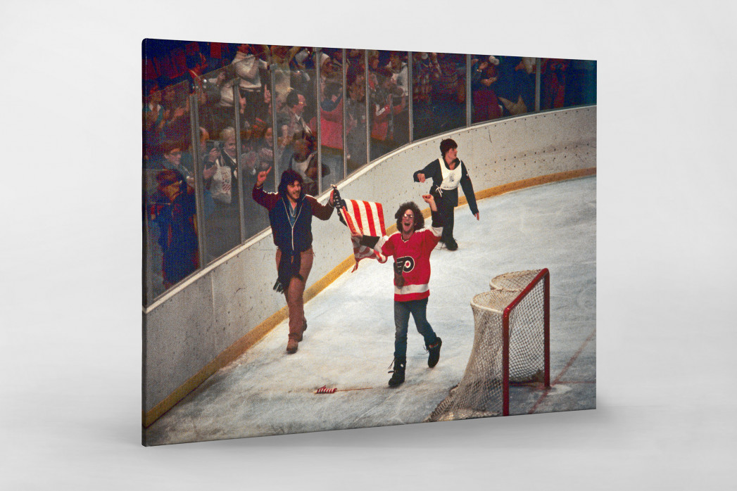 Jubel nach dem "Miracle On Ice" als Leinwand auf Keilrahmen gezogen