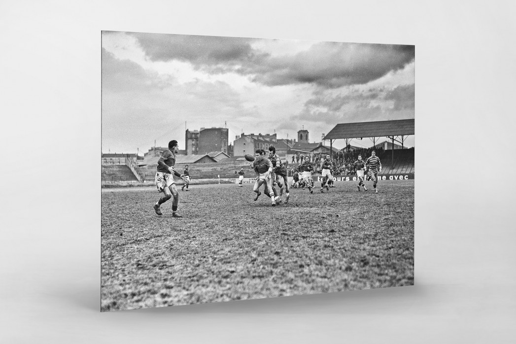 Rugby in Paris als auf Alu-Dibond kaschierter Fotoabzug