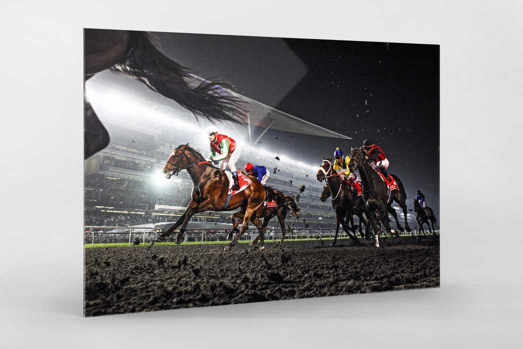 Galopprennbahn in Meydan als Direktdruck auf Alu-Dibond hinter Acrylglas