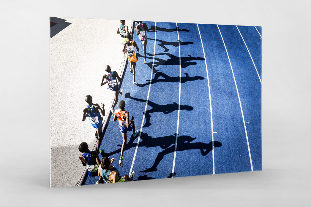 Momentaufnahme 5000m Lauf als Direktdruck auf Alu-Dibond hinter Acrylglas