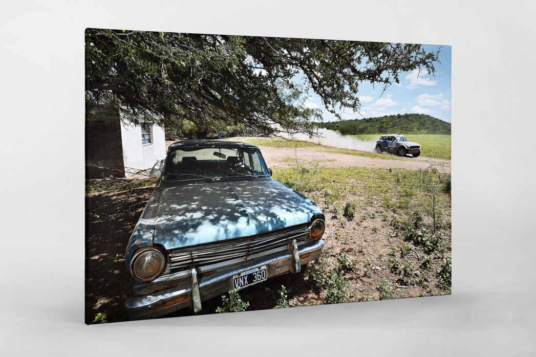 Bei der Rallye in Argentinien als Leinwand auf Keilrahmen gezogen