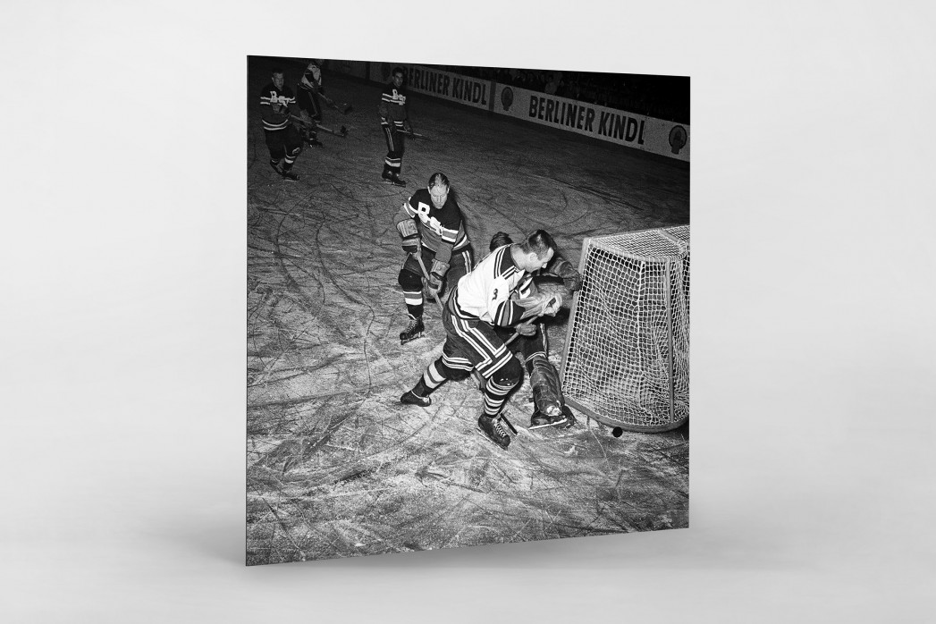 Eishockey in Berlin 1961 als auf Alu-Dibond kaschierter Fotoabzug