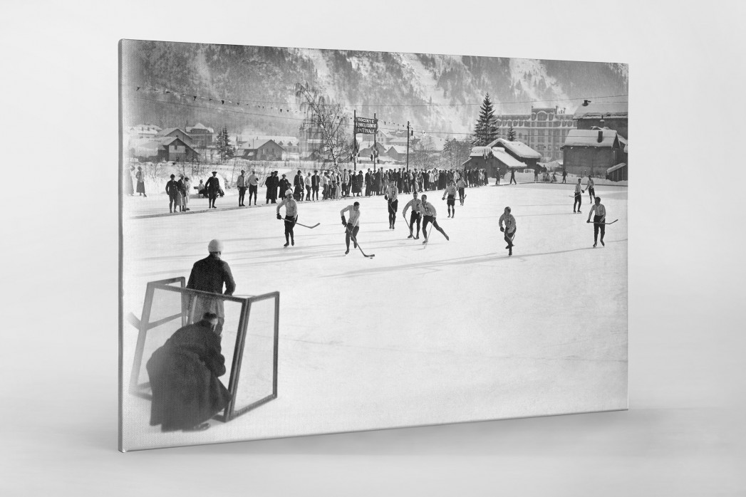 Eishockey in Chamonix (3) als Leinwand auf Keilrahmen gezogen