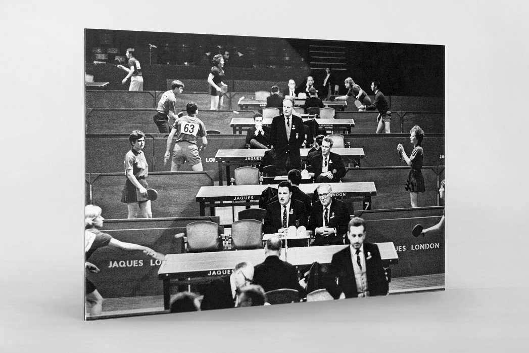 Tischtennis 1966 als Direktdruck auf Alu-Dibond hinter Acrylglas