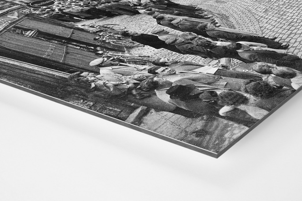 Kurve bei Paris-Roubaix als auf Alu-Dibond kaschierter Fotoabzug (Detail)