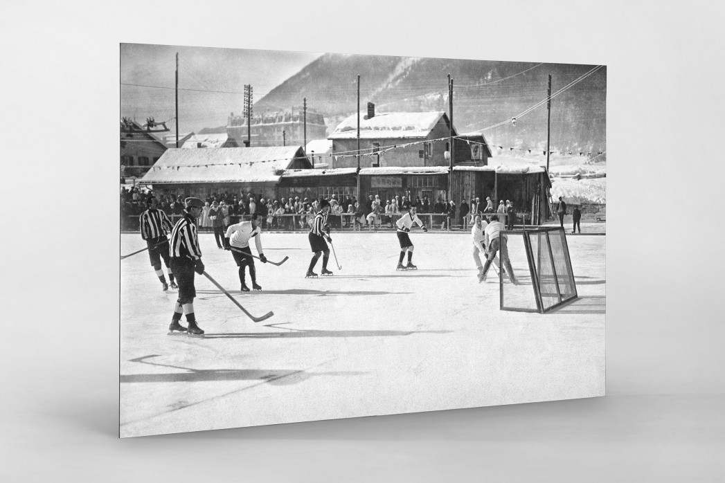 Eishockey in Chamonix (1) als auf Alu-Dibond kaschierter Fotoabzug