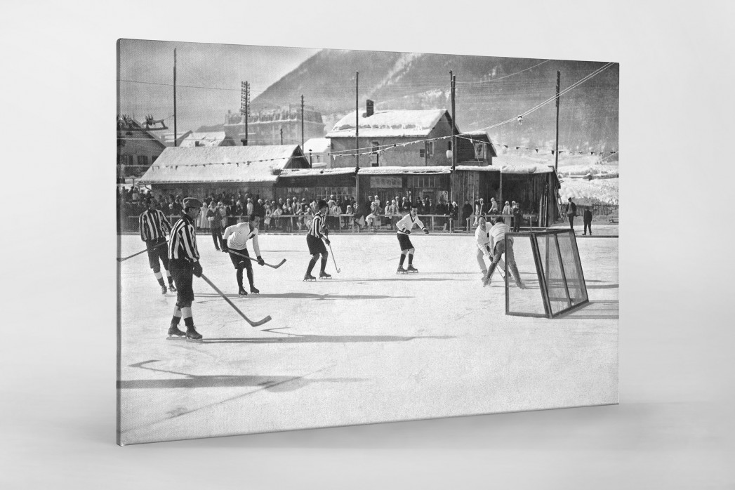 Eishockey in Chamonix (1) als Leinwand auf Keilrahmen gezogen