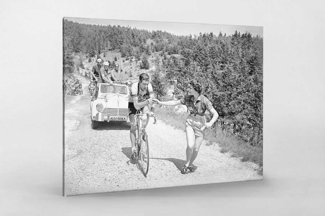 Apfel geben bei der Tour 1955 als Leinwand auf Keilrahmen gezogen