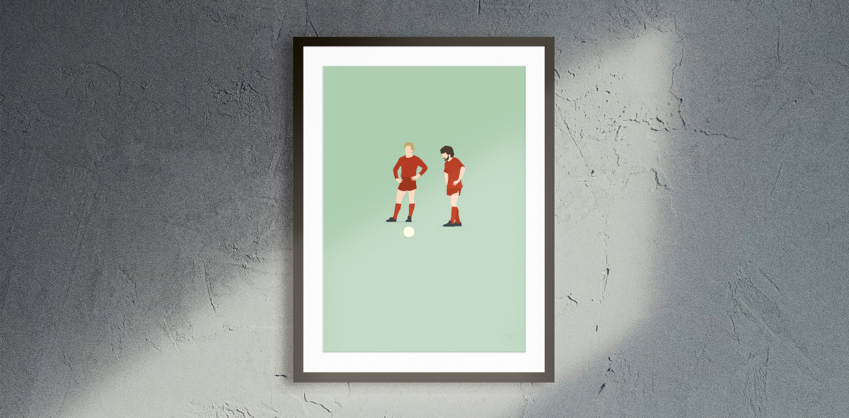Kalle und Paul - Rummenigge und Breitner Illustration - Fußball Poster