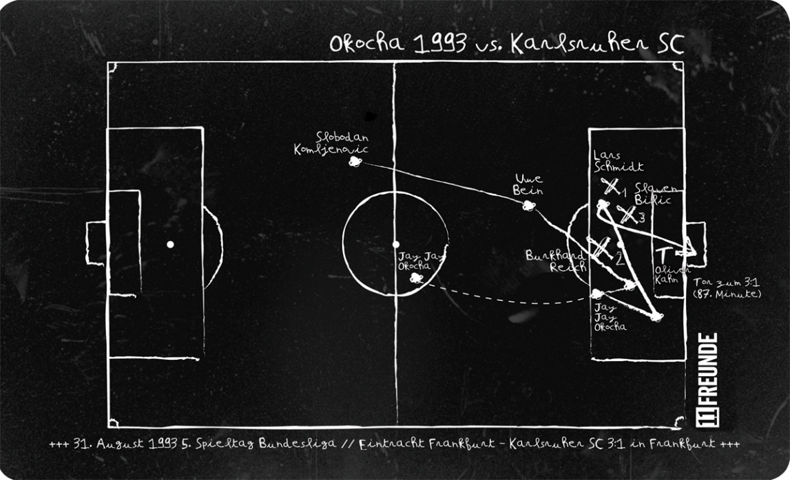 Frühstücksbrettchen: Jay-Jay Okocha 1993 Eintracht Frankfurt vs. Karlsruher SC