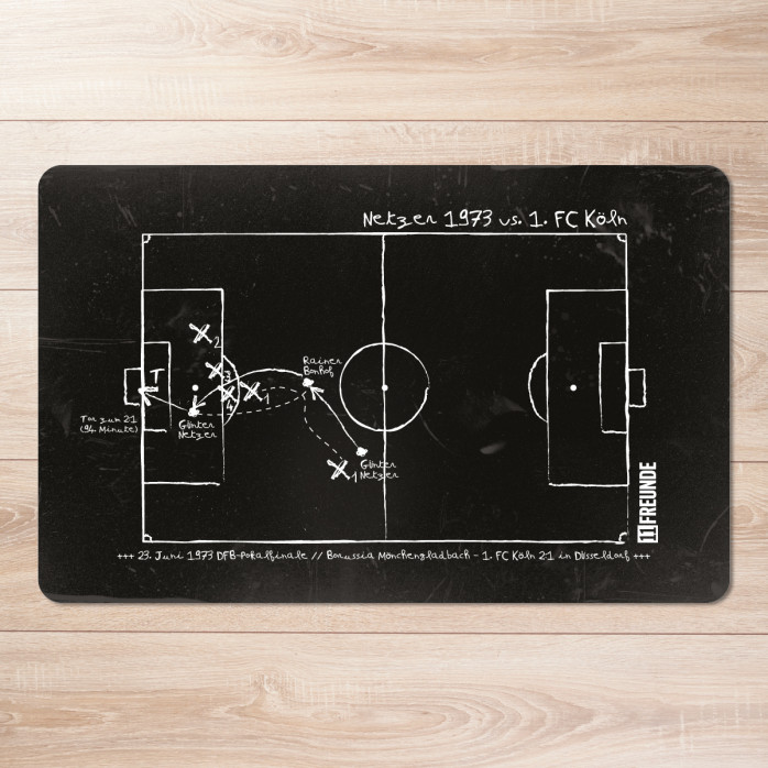 Frühstücksbrettchen Netzer 1973 Borussia Mönchengladbach - 1. FC Köln