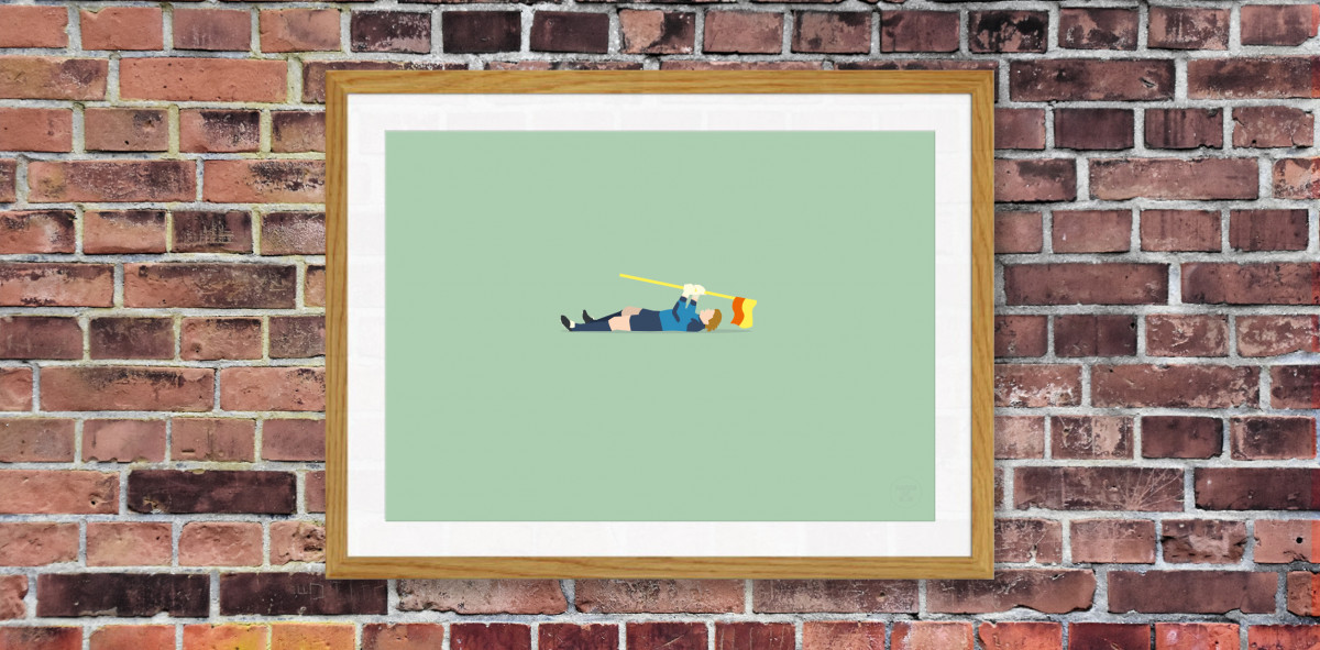 Titan und Eckfahne - Fußball Illustration Poster - Hands Of God x 11FREUNDE