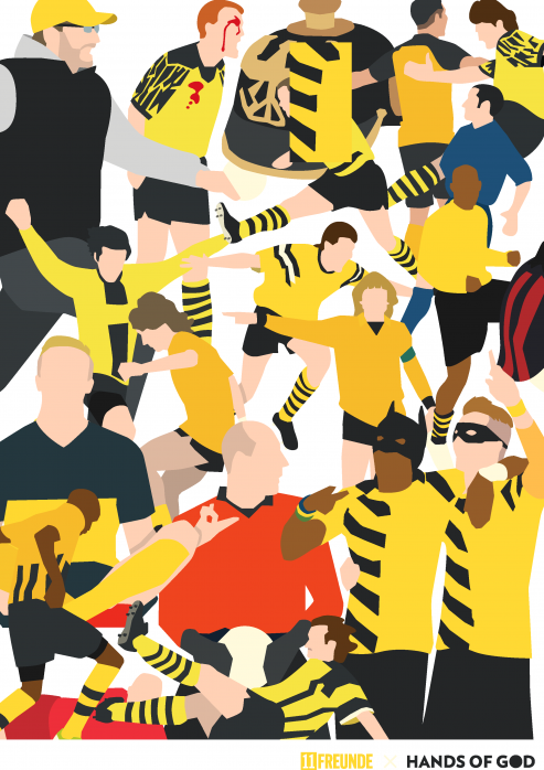 T-Shirt - Dortmund Clash (Fairwear & Bio-Baumwolle) - Design: Hands Of God