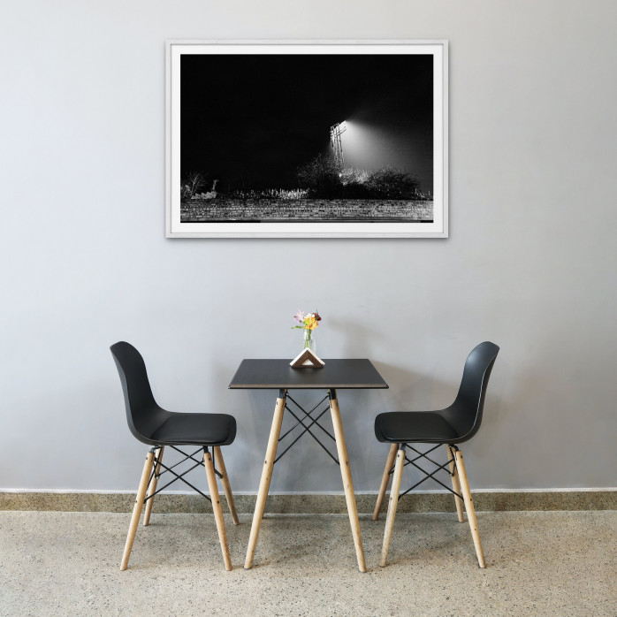 Flutlichtmast Cliftonhill Stadium - 11FREUNDE SHOP - Albion Rovers - Fußball Foto als Wandbild