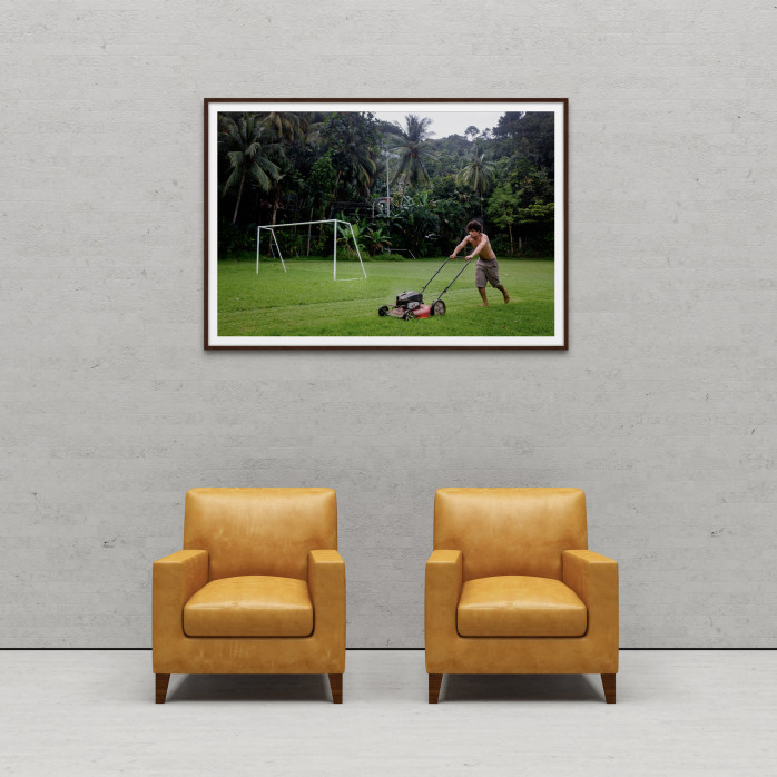 Rasenmähen in Costa Rica - Wandbild