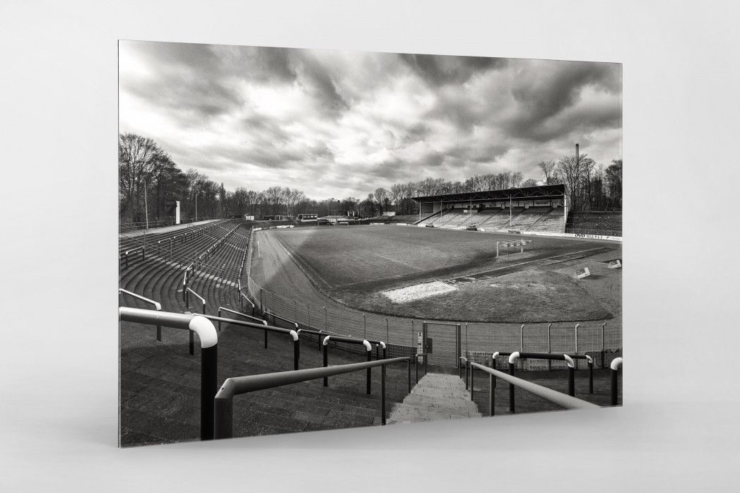 Stadion am Schloss Strünkede in Schwarzweiß - Westfalia Herne Foto von Christoph Buckstegen als Wandbild