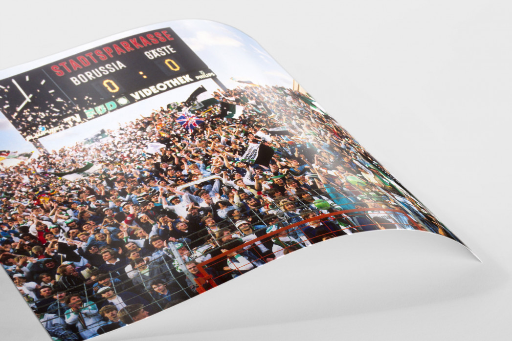 Gladbacher Fankurve 1988 - Borussia Mönchengladbach Wandbild Bökelberg