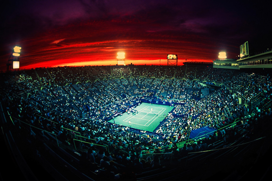 Centre Court bei Sonnenuntergang - Sport Fotografien als Wandbilder - Tennis Foto - NoSports Magazin 