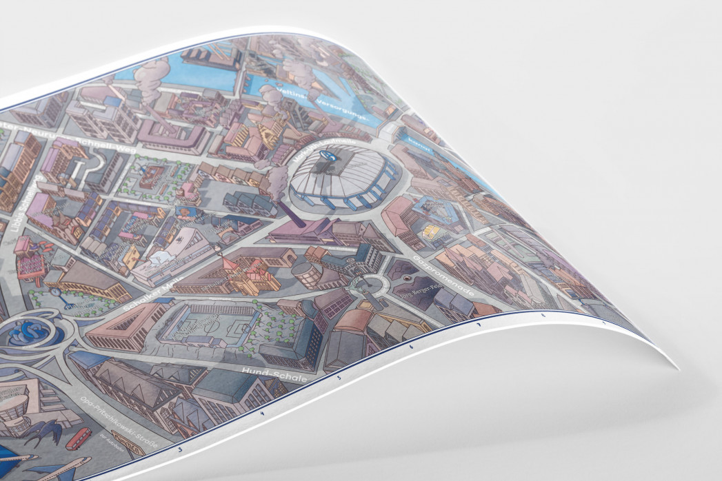 Fußballstadt Schalke- Stadtplan Gelsenkirchen mit S04-Wortspielen (Design: Paul Grabowski)