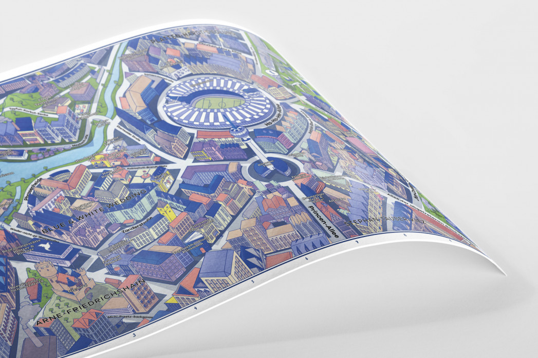 Fußballstadt Berlin - alternativer Stadtplan als Geschenkidee für Fans von Hertha BSC