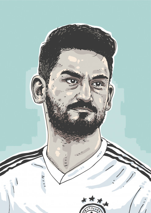 Ilkay by Ronny Heimann - Poster - Illustration aus dem Tschutti Heftli zur WM 2018