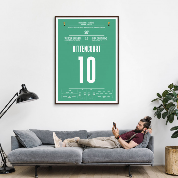 Poster: Leonardo Bittencourt vs. Dortmund - Traumtor für Werder Bremen im DFB Pokal Achtelfinale 2020