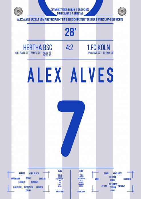 Alex Alves vs. Köln - Außergewöhnliches Tor für Hertha BSC