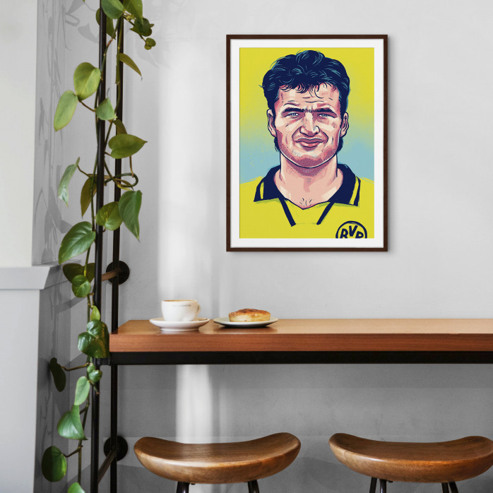 Stéphane in Dortmund by Ronny Heimann - Helden der Liga 1990er Jahre - illustriert von Ronny Heimann