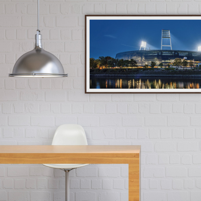 Weserstadion bei Flutlicht (Panorama) - Wandbild