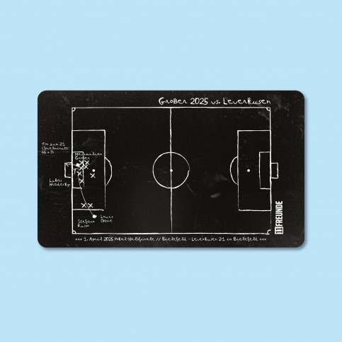 Frühstücksbrettchen: Spielzug zum Siegtor Arminia Bielefeld gegen Leverkusen 1. April 2025