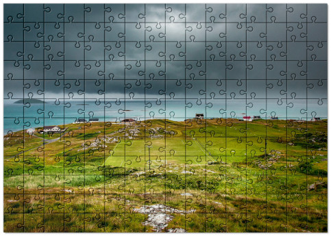 Puzzle: Rasenplatz an der schottischen Küste Schönes Puzzle