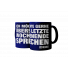 Kaffeebecher: Ich möchte gerne übers letzte Wochenende sprechen (blaue Tasse)