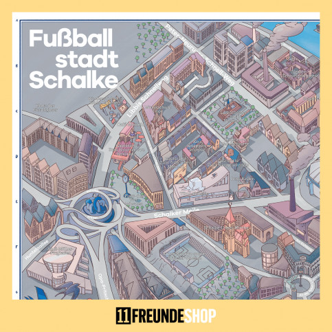 Fußballstadt Schalke- Stadtplan Gelsenkirchen mit S04-Wortspielen (Design: Paul Grabowski)