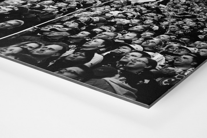 Gelbe Wand -Schwarzweiss (Hochformat 2) - 11FREUNDE SHOP - Fußball Wandbild BVB Borussia Dortmund