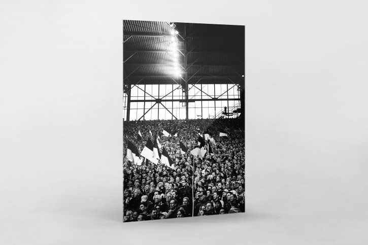 Gelbe Wand -Schwarzweiss (Hochformat 2) - 11FREUNDE SHOP - Fußball Wandbild BVB Borussia Dortmund