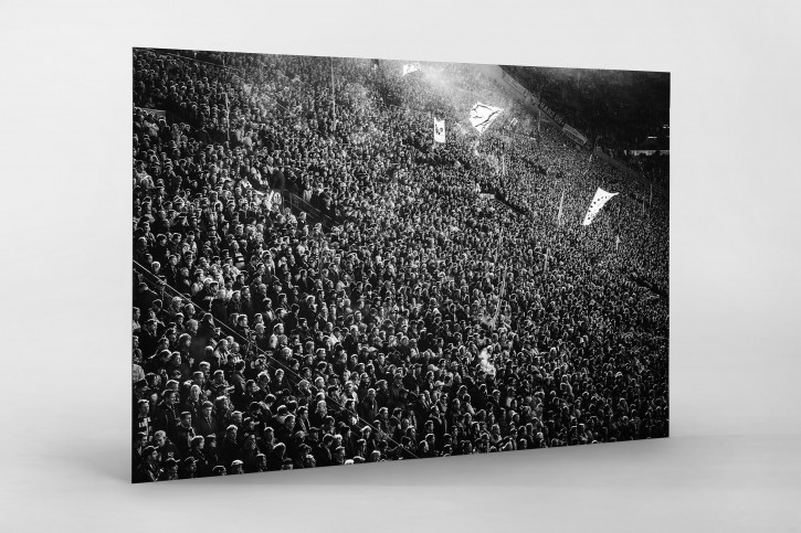 Gelbe Wand - Schwarzweiss (Querformat) - 11FREUNDE SHOP - Fußball Wandbild BVB Borussia Dortmund