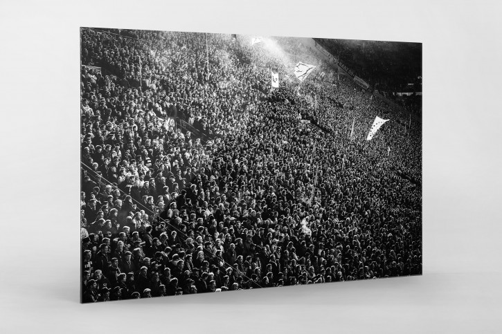 Gelbe Wand - Schwarzweiss (Querformat) - 11FREUNDE SHOP - Fußball Wandbild BVB Borussia Dortmund