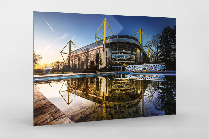 Blick auf den Signal Iduna Park (Farbe) - Fußball Foto Wandbild - 11FREUNDE SHOP
