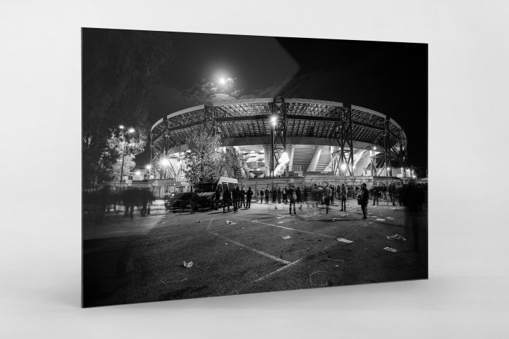 Stadio San Paolo bei Flutlicht (SW) - Fußball Wandbild - 11FREUNDE SHOP