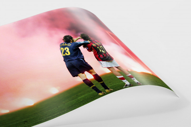 Materazzi, Rui Costa und der Rauch - Fußball Wandbild - 11FREUNDE SHOP