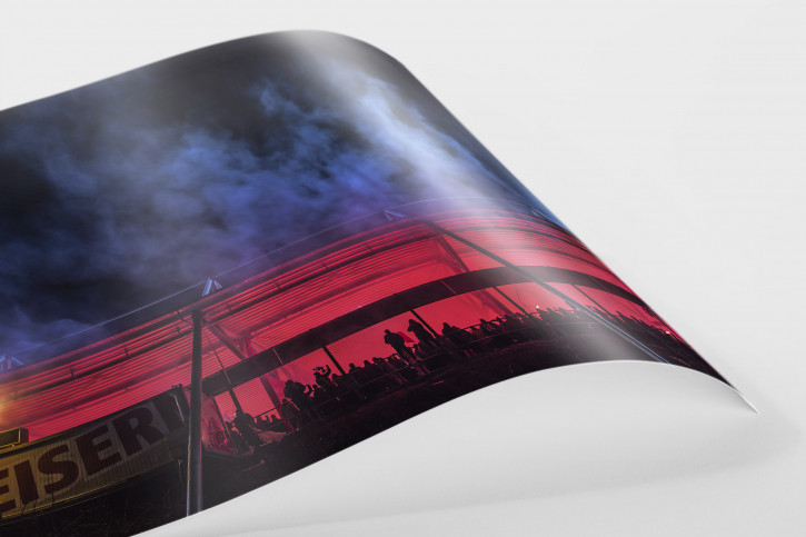 Red Light Special an der Alten Försterei - Bengalische Feuer 1. FC Union Berlin - Foto als Wandbild