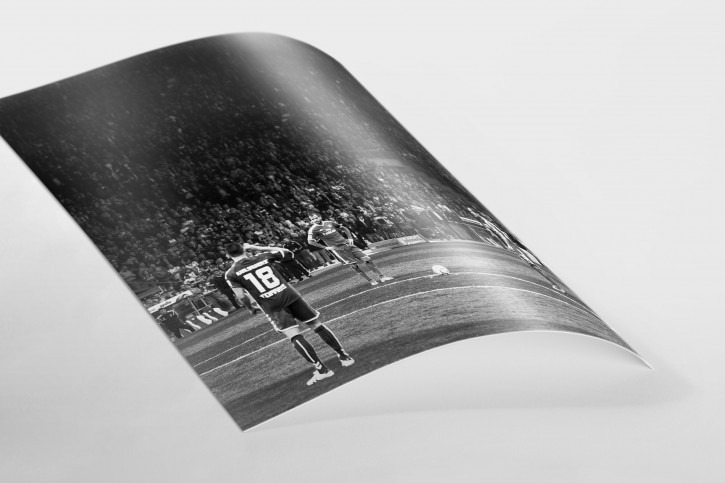 HSV Freistoß ins Glück (sw) - 11FREUNDE SHOP - Fußball Wandbild