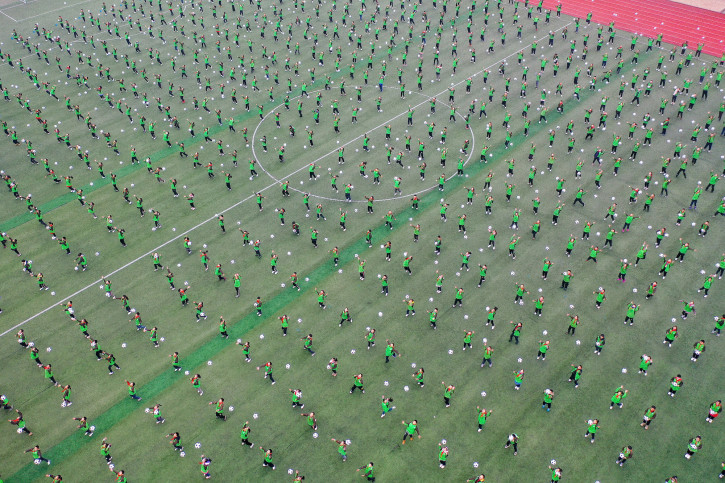 Grundschulfußball in China - Wandbild 