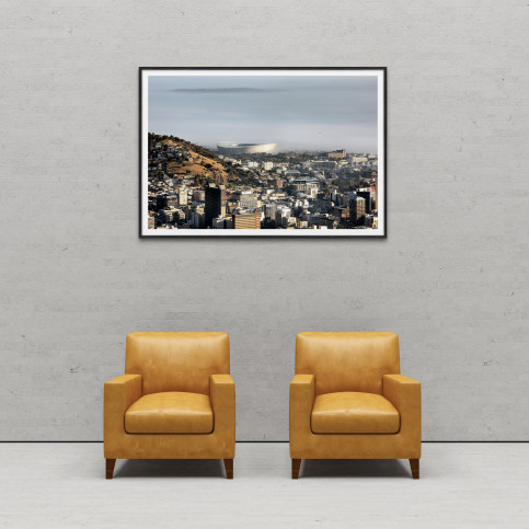 Cape Town Stadium mit Stadt und Meer - 11FREUNDE BILDERWELT