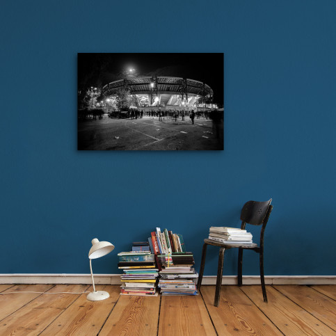 Stadio San Paolo bei Flutlicht (SW) - Fußball Wandbild - 11FREUNDE SHOP