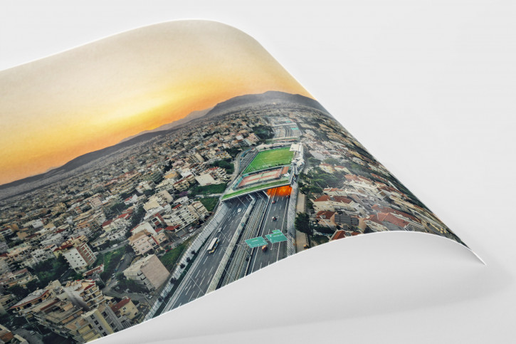 Stadion über Athener Stadtautobahn - Wandbild