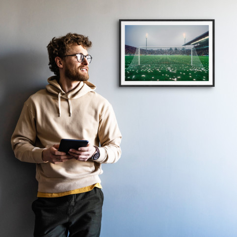 Flutlicht im Bökelbergstadion 1982 - Wandbild