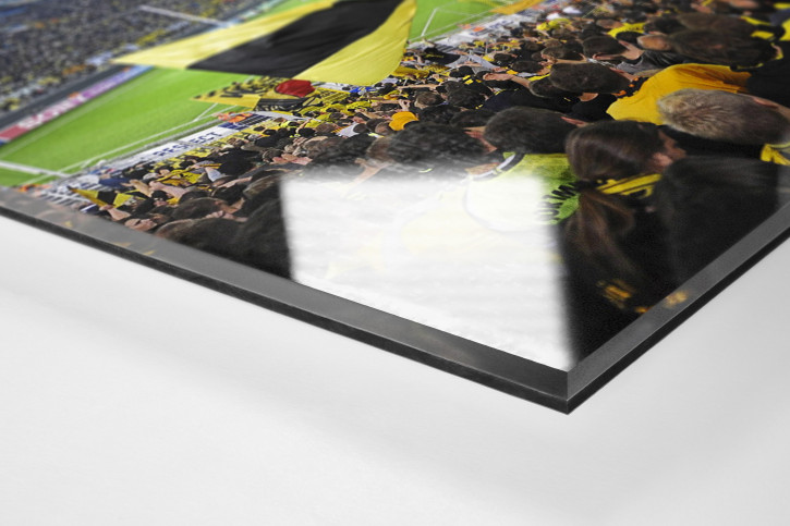 Flutlichtspiel in Dortmund von der Südtribüne aus - Wandbild