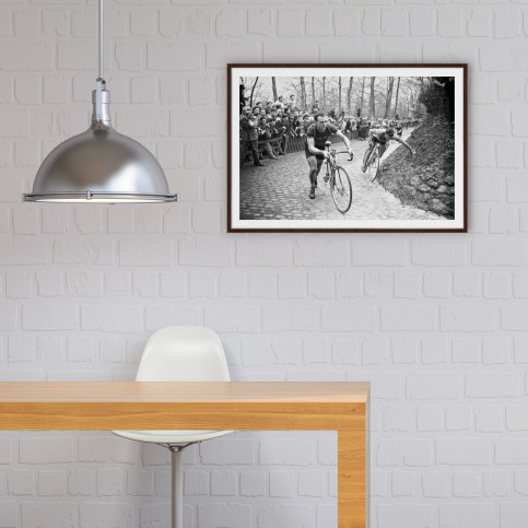 Fahrradschieben auf der Flandern-Rundfahrt 1952 - Wandbild