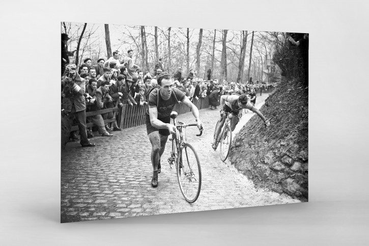 Fahrradschieben auf der Flandern-Rundfahrt 1952 - Wandbild